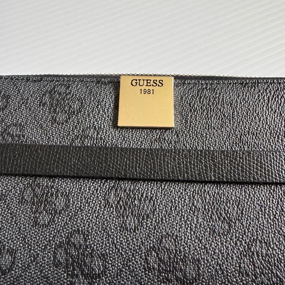 Guess Black Clutch Wallet - Wristlet with Gold Accents